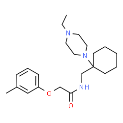 ChemSpider 2D Image | N-{[1-(4-Ethyl-1-piperazinyl)cyclohexyl]methyl}-2-(3-methylphenoxy)acetamide | C22H35N3O2