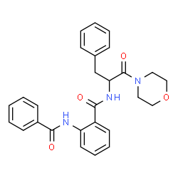 ChemSpider 2D Image | 2-(benzoylamino)-N-[1-benzyl-2-(4-morpholinyl)-2-oxoethyl]benzamide | C27H27N3O4