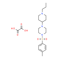 ChemSpider 2D Image | 1-[(4-Methylphenyl)sulfonyl]-4-(1-propyl-4-piperidinyl)piperazine ethanedioate (1:1) | C21H33N3O6S