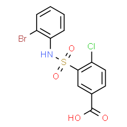 ChemSpider 2D Image | 3-[(2-Bromophenyl)sulfamoyl]-4-chlorobenzoic acid | C13H9BrClNO4S