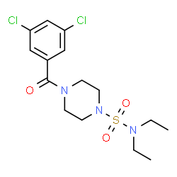 ChemSpider 2D Image | 4-(3,5-Dichlorobenzoyl)-N,N-diethyl-1-piperazinesulfonamide | C15H21Cl2N3O3S