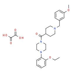 ChemSpider 2D Image | [4-(2-Ethoxyphenyl)-1-piperazinyl][1-(3-methoxybenzyl)-4-piperidinyl]methanone ethanedioate (1:1) | C28H37N3O7