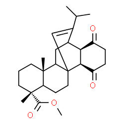 ChemSpider 2D Image | Methyl (5R,9R,13R,18R)-20-isopropyl-5,9-dimethyl-14,17-dioxopentacyclo[10.6.2.0~1,10~.0~4,9~.0~13,18~]icos-19-ene-5-carboxylate | C27H38O4