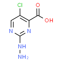 ChemSpider 2D Image | 5-Chloro-2-hydrazino-4-pyrimidinecarboxylic acid | C5H5ClN4O2