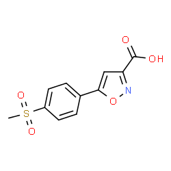 ChemSpider 2D Image | 5-[4-(Methylsulfonyl)phenyl]-1,2-oxazole-3-carboxylic acid | C11H9NO5S