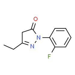 ChemSpider 2D Image | 3-ethyl-1-(2-fluorophenyl)-4,5-dihydro-1H-pyrazol-5-one | C11H11FN2O