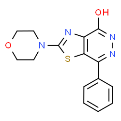 ChemSpider 2D Image | 2-(4-Morpholinyl)-7-phenyl[1,3]thiazolo[4,5-d]pyridazin-4(5H)-one | C15H14N4O2S