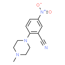 ChemSpider 2D Image | 2-(4-Methyl-1-piperazinyl)-5-nitrobenzonitrile | C12H14N4O2