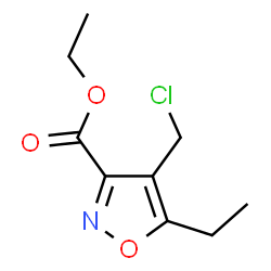ChemSpider 2D Image | Ethyl 4-(chloromethyl)-5-ethyl-1,2-oxazole-3-carboxylate | C9H12ClNO3