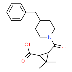 ChemSpider 2D Image | 3-(4-benzylpiperidine-1-carbonyl)-2,2-dimethylcyclopropane-1-carboxylic acid | C19H25NO3