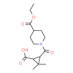 ChemSpider 2D Image | 3-[4-(ethoxycarbonyl)piperidine-1-carbonyl]-2,2-dimethylcyclopropane-1-carboxylic acid | C15H23NO5