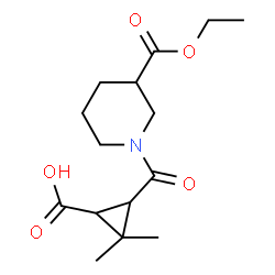 ChemSpider 2D Image | 3-{[3-(Ethoxycarbonyl)-1-piperidinyl]carbonyl}-2,2-dimethylcyclopropanecarboxylic acid | C15H23NO5