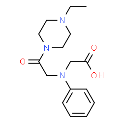 ChemSpider 2D Image | Glycine, N-[2-(4-ethyl-1-piperazinyl)-2-oxoethyl]-N-phenyl- | C16H23N3O3