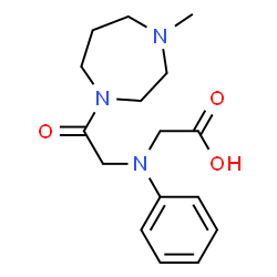 ChemSpider 2D Image | {[2-(4-Methyl-1,4-diazepan-1-yl)-2-oxoethyl](phenyl)amino}acetic acid | C16H23N3O3
