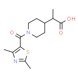 ChemSpider 2D Image | 2-[1-(2,4-dimethyl-1,3-thiazole-5-carbonyl)piperidin-4-yl]propanoic acid | C14H20N2O3S
