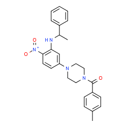 ChemSpider 2D Image | (4-Methylphenyl)(4-{4-nitro-3-[(1-phenylethyl)amino]phenyl}-1-piperazinyl)methanone | C26H28N4O3
