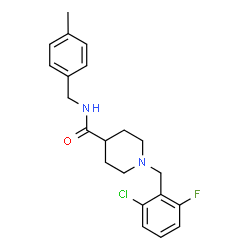ChemSpider 2D Image | 1-(2-Chloro-6-fluorobenzyl)-N-(4-methylbenzyl)-4-piperidinecarboxamide | C21H24ClFN2O