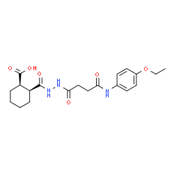ChemSpider 2D Image | (1R,2S)-2-[(2-{4-[(4-Ethoxyphenyl)amino]-4-oxobutanoyl}hydrazino)carbonyl]cyclohexanecarboxylic acid | C20H27N3O6