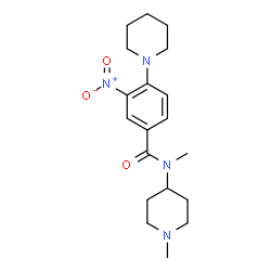 ChemSpider 2D Image | N-Methyl-N-(1-methyl-4-piperidinyl)-3-nitro-4-(1-piperidinyl)benzamide | C19H28N4O3