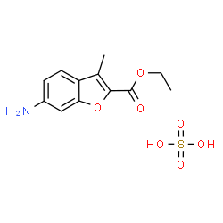 ChemSpider 2D Image | Ethyl 6-amino-3-methyl-1-benzofuran-2-carboxylate sulfate (1:1) | C12H15NO7S