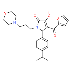 ChemSpider 2D Image | 4-(2-Furoyl)-3-hydroxy-5-(4-isopropylphenyl)-1-[3-(4-morpholinyl)propyl]-1,5-dihydro-2H-pyrrol-2-one | C25H30N2O5