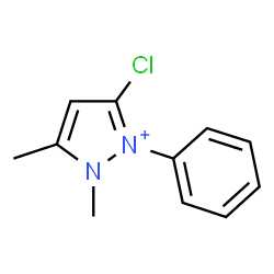 ChemSpider 2D Image | 3-Chloro-1,5-dimethyl-2-phenyl-1H-pyrazol-2-ium | C11H12ClN2