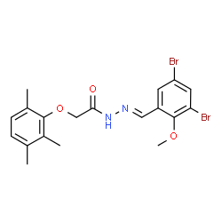 ChemSpider 2D Image | N'-[(E)-(3,5-Dibromo-2-methoxyphenyl)methylene]-2-(2,3,6-trimethylphenoxy)acetohydrazide | C19H20Br2N2O3