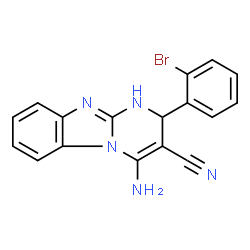 ChemSpider 2D Image | 4-Amino-2-(2-bromophenyl)-1,2-dihydropyrimido[1,2-a]benzimidazole-3-carbonitrile | C17H12BrN5