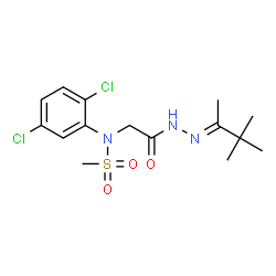 ChemSpider 2D Image | N-(2,5-Dichlorophenyl)-N-{2-[(2E)-2-(3,3-dimethyl-2-butanylidene)hydrazino]-2-oxoethyl}methanesulfonamide | C15H21Cl2N3O3S