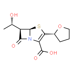 ChemSpider 2D Image | 6beta-[(S)-1-hydroxyethyl]-2-[(R)-tetrahydrofuran-2-yl]pen-2-em-3-carboxylic acid | C12H15NO5S