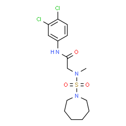 ChemSpider 2D Image | N~2~-(1-Azepanylsulfonyl)-N-(3,4-dichlorophenyl)-N~2~-methylglycinamide | C15H21Cl2N3O3S