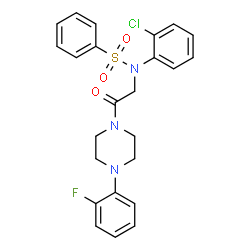 ChemSpider 2D Image | N-(2-Chlorophenyl)-N-{2-[4-(2-fluorophenyl)-1-piperazinyl]-2-oxoethyl}benzenesulfonamide | C24H23ClFN3O3S