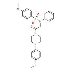 ChemSpider 2D Image | 4-Methoxy-N-{2-[4-(4-methoxyphenyl)-1-piperazinyl]-2-oxoethyl}-N-phenylbenzenesulfonamide | C26H29N3O5S