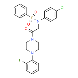 ChemSpider 2D Image | N-(4-Chlorophenyl)-N-{2-[4-(2-fluorophenyl)-1-piperazinyl]-2-oxoethyl}benzenesulfonamide | C24H23ClFN3O3S