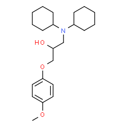 ChemSpider 2D Image | 1-(Dicyclohexylamino)-3-(4-methoxyphenoxy)-2-propanol | C22H35NO3
