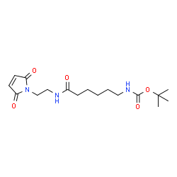 ChemSpider 2D Image | 2-Methyl-2-propanyl (6-{[2-(2,5-dioxo-2,5-dihydro-1H-pyrrol-1-yl)ethyl]amino}-6-oxohexyl)carbamate | C17H27N3O5