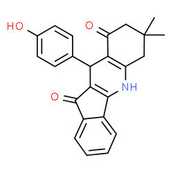 ChemSpider 2D Image | 10-(4-hydroxyphenyl)-7,7-dimethyl-5H,6H,8H,10H-indeno[1,2-b]quinoline-9,11-dione | C24H21NO3