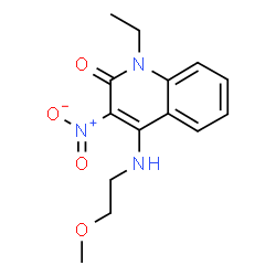 ChemSpider 2D Image | 1-Ethyl-4-[(2-methoxyethyl)amino]-3-nitro-2(1H)-quinolinone | C14H17N3O4