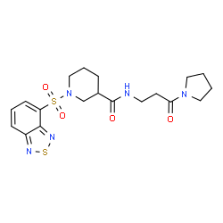 ChemSpider 2D Image | 1-(2,1,3-Benzothiadiazol-4-ylsulfonyl)-N-[3-oxo-3-(1-pyrrolidinyl)propyl]-3-piperidinecarboxamide | C19H25N5O4S2