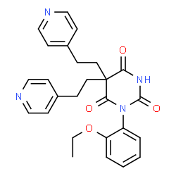 ChemSpider 2D Image | 1-(2-Ethoxyphenyl)-5,5-bis[2-(4-pyridinyl)ethyl]-2,4,6(1H,3H,5H)-pyrimidinetrione | C26H26N4O4