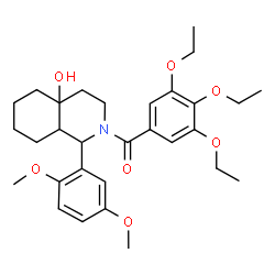 ChemSpider 2D Image | [1-(2,5-Dimethoxyphenyl)-4a-hydroxyoctahydro-2(1H)-isoquinolinyl](3,4,5-triethoxyphenyl)methanone | C30H41NO7