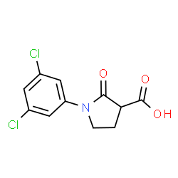 ChemSpider 2D Image | 1-(3,5-Dichlorophenyl)-2-oxo-3-pyrrolidinecarboxylic acid | C11H9Cl2NO3