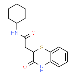 ChemSpider 2D Image | N-Cyclohexyl-2-(3-oxo-3,4-dihydro-2H-1,4-benzothiazin-2-yl)acetamide | C16H20N2O2S
