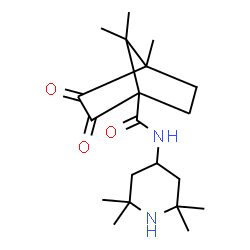 ChemSpider 2D Image | 4,7,7-Trimethyl-2,3-dioxo-N-(2,2,6,6-tetramethyl-4-piperidinyl)bicyclo[2.2.1]heptane-1-carboxamide | C20H32N2O3