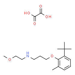 ChemSpider 2D Image | N-(2-Methoxyethyl)-3-[2-methyl-6-(2-methyl-2-propanyl)phenoxy]-1-propanamine ethanedioate (1:1) | C19H31NO6