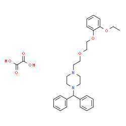ChemSpider 2D Image | 1-(Diphenylmethyl)-4-{2-[2-(2-ethoxyphenoxy)ethoxy]ethyl}piperazine ethanedioate (1:1) | C31H38N2O7
