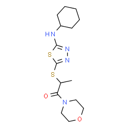 ChemSpider 2D Image | 2-{[5-(Cyclohexylamino)-1,3,4-thiadiazol-2-yl]sulfanyl}-1-(4-morpholinyl)-1-propanone | C15H24N4O2S2