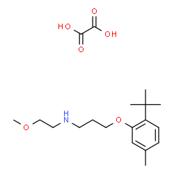 ChemSpider 2D Image | N-(2-Methoxyethyl)-3-[5-methyl-2-(2-methyl-2-propanyl)phenoxy]-1-propanamine ethanedioate (1:1) | C19H31NO6