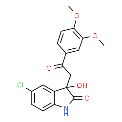 ChemSpider 2D Image | 5-Chloro-3-[2-(3,4-dimethoxyphenyl)-2-oxoethyl]-3-hydroxy-1,3-dihydro-2H-indol-2-one | C18H16ClNO5