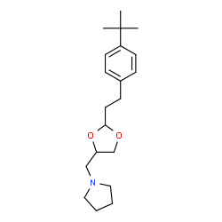 ChemSpider 2D Image | 1-[(2-{2-[4-(2-Methyl-2-propanyl)phenyl]ethyl}-1,3-dioxolan-4-yl)methyl]pyrrolidine | C20H31NO2
